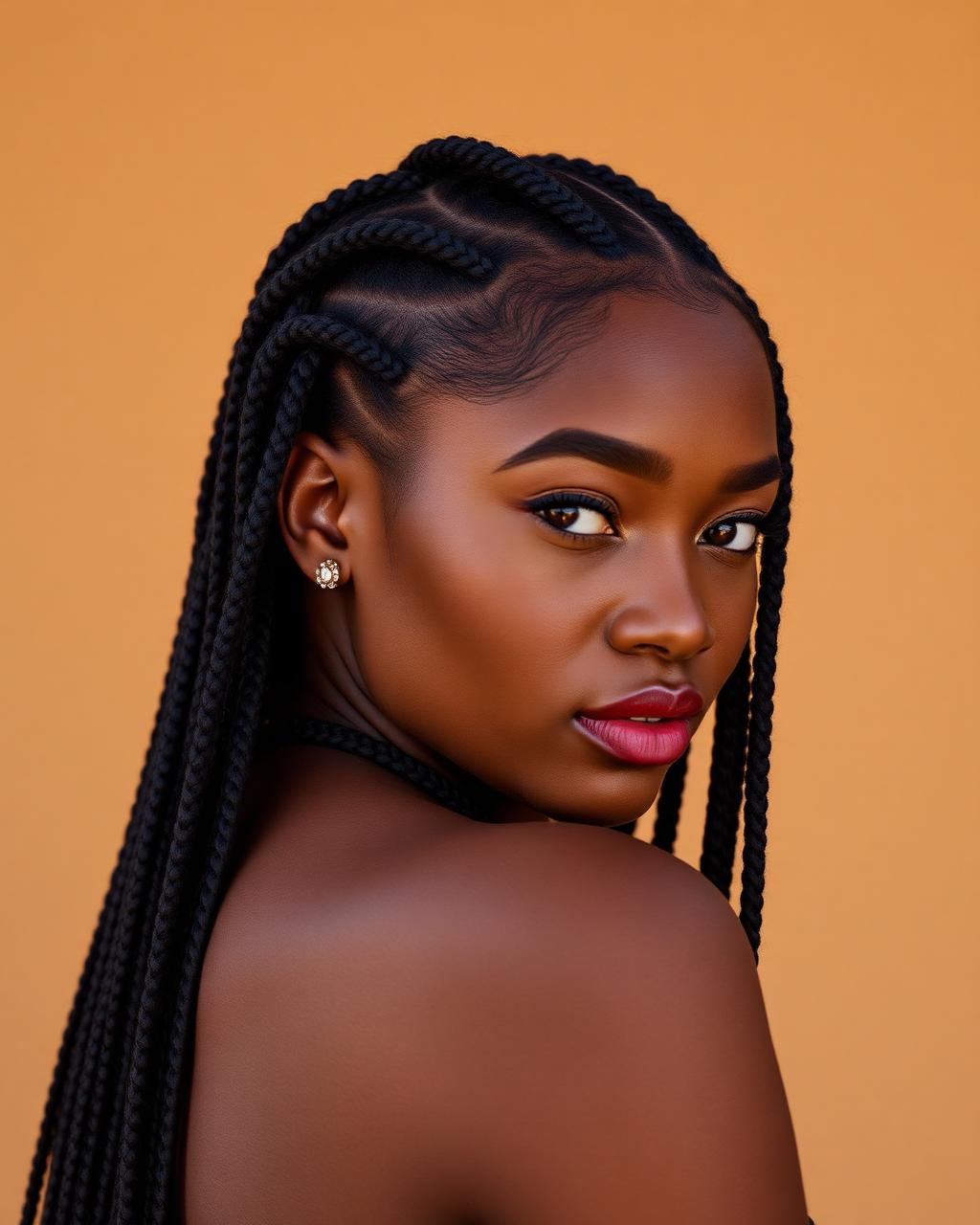 Placeholder image: long box braids styled over the shoulder — replace with portfolio photograph