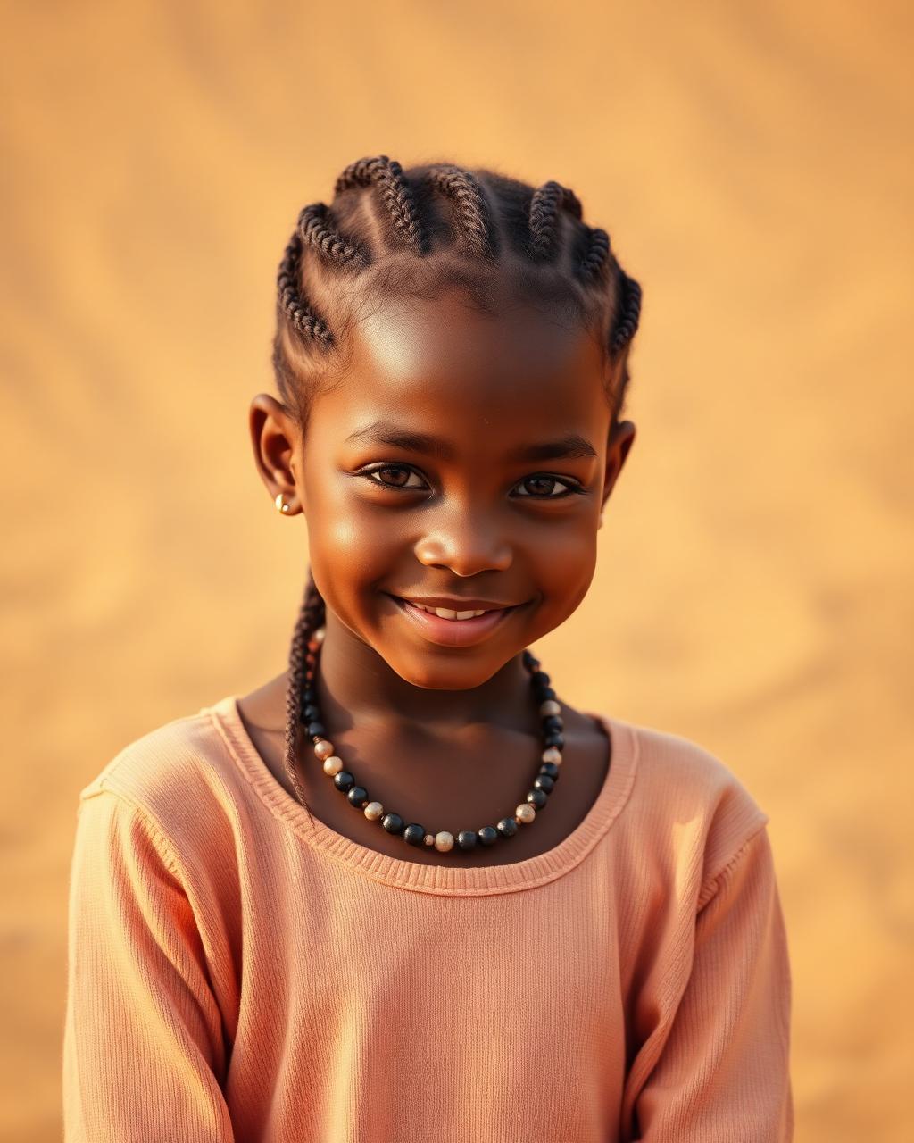 Placeholder image: young client with a neat braided style and beads — replace with portfolio photograph