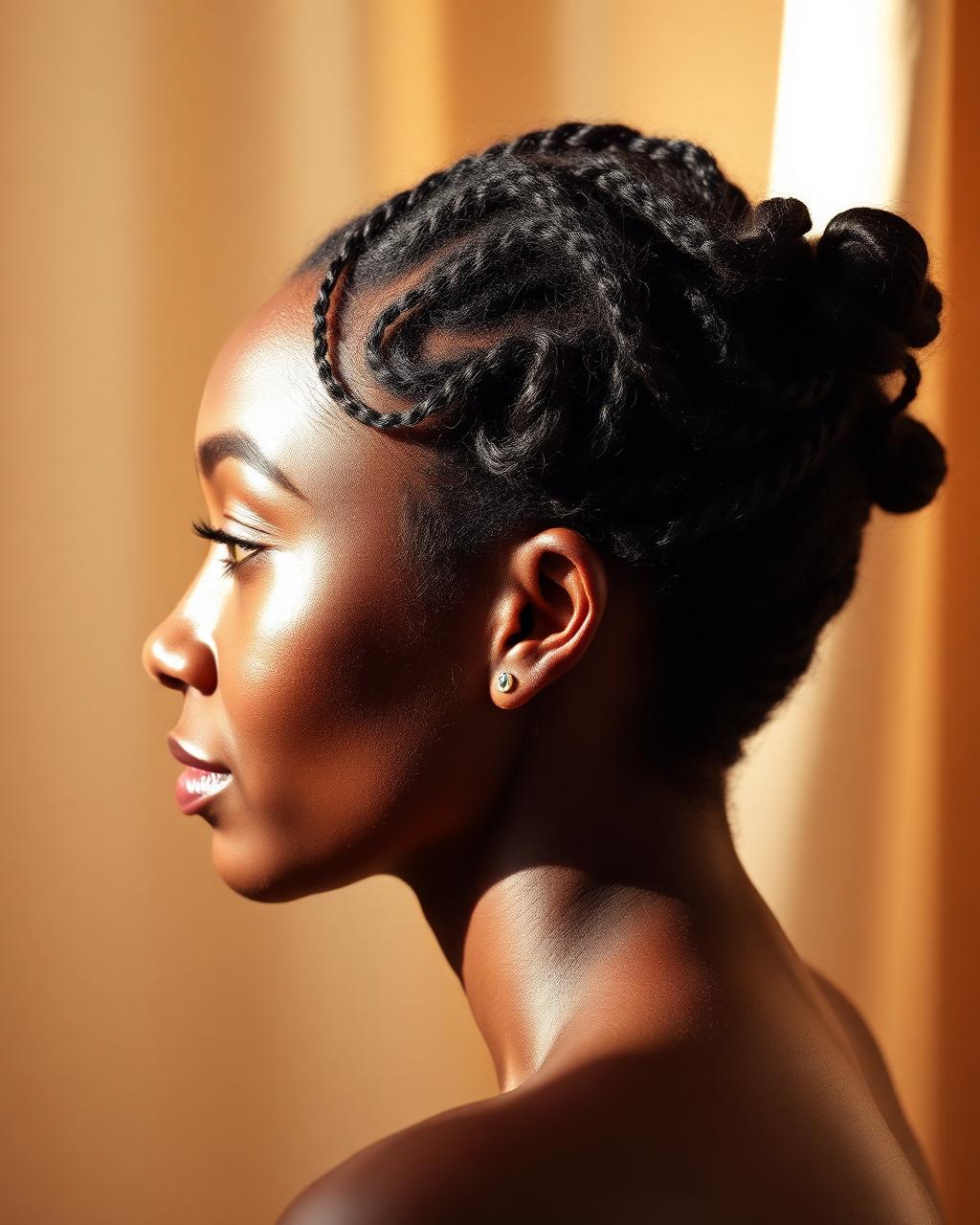 Placeholder image: soft two-strand twists on natural hair — replace with portfolio photograph